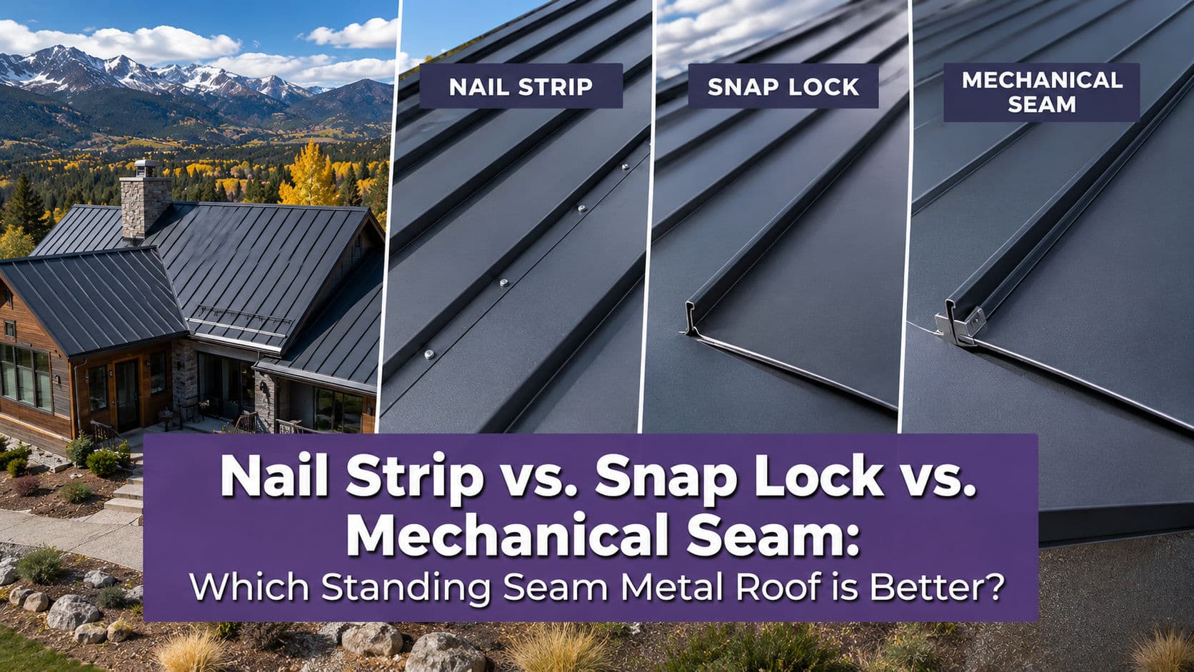 Nail Strip vs. Snap Lock vs. Mechanical Seam: Which Standing Seam Metal Roof Is Better? image