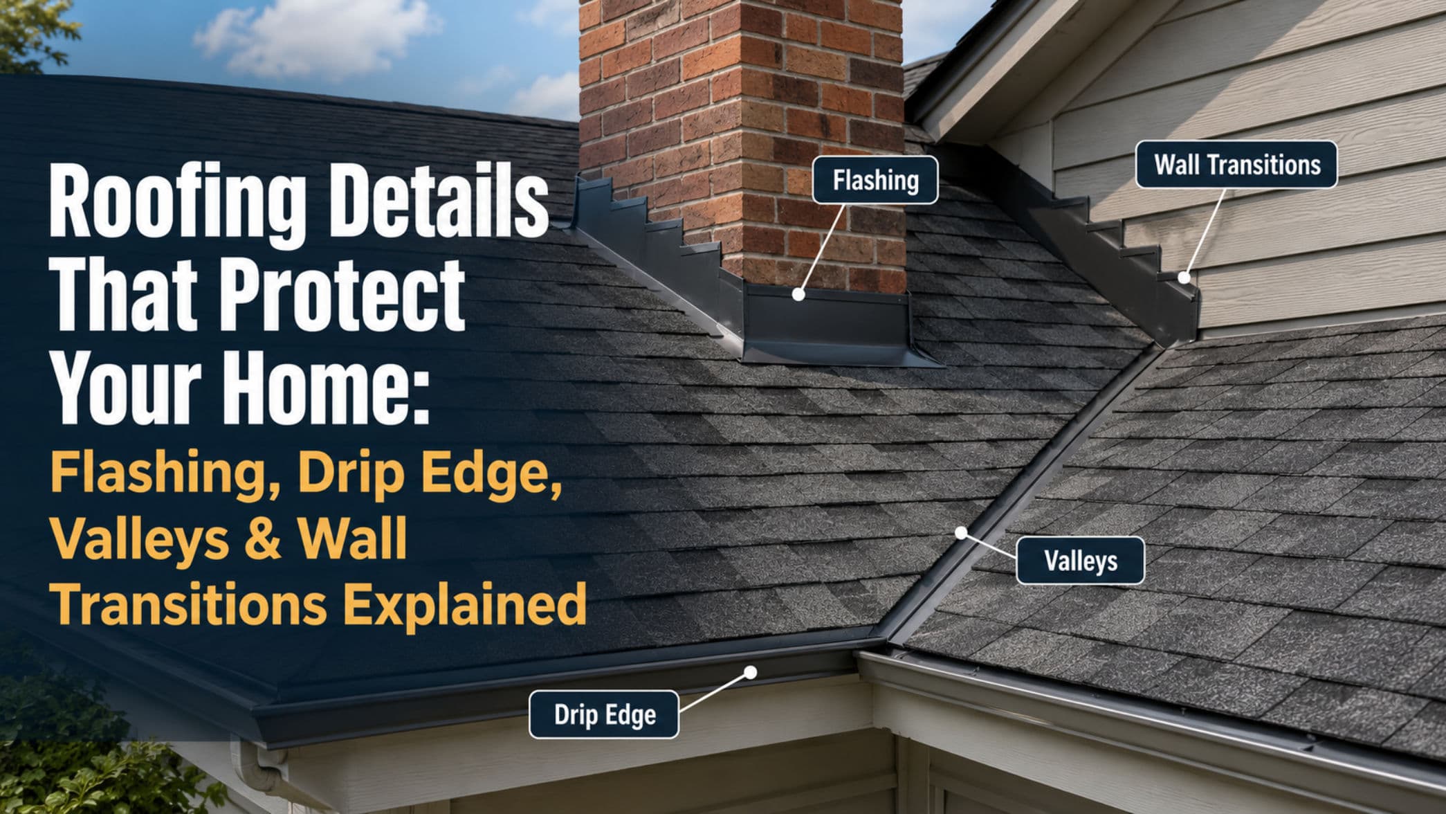 Featured post - Roofing Details That Protect Your Home: Flashing, Drip Edge, Valleys & Wall Transitions Explained